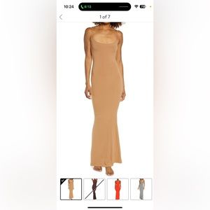 SKIMS soft lounge king slip dress in camel WORN ONCE size L
